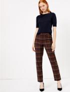 Marks & Spencer Checked Straight Leg Trousers