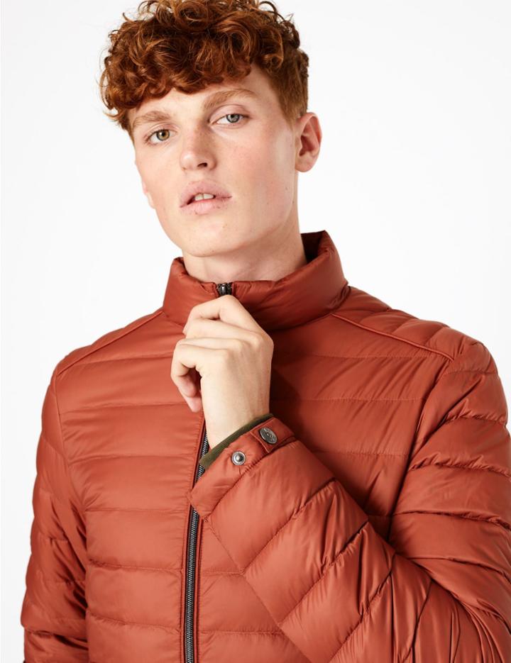 Marks & Spencer Down & Feather Puffer Jacket With Stormwear&trade; Brick