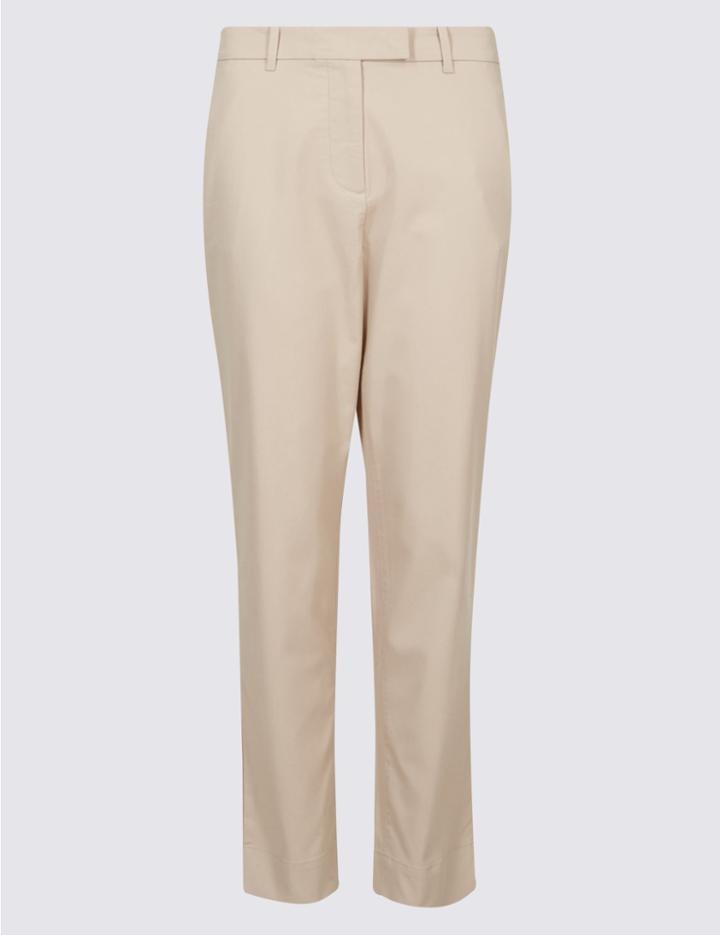 Marks & Spencer Cotton Rich Straight Leg Chinos Neutral