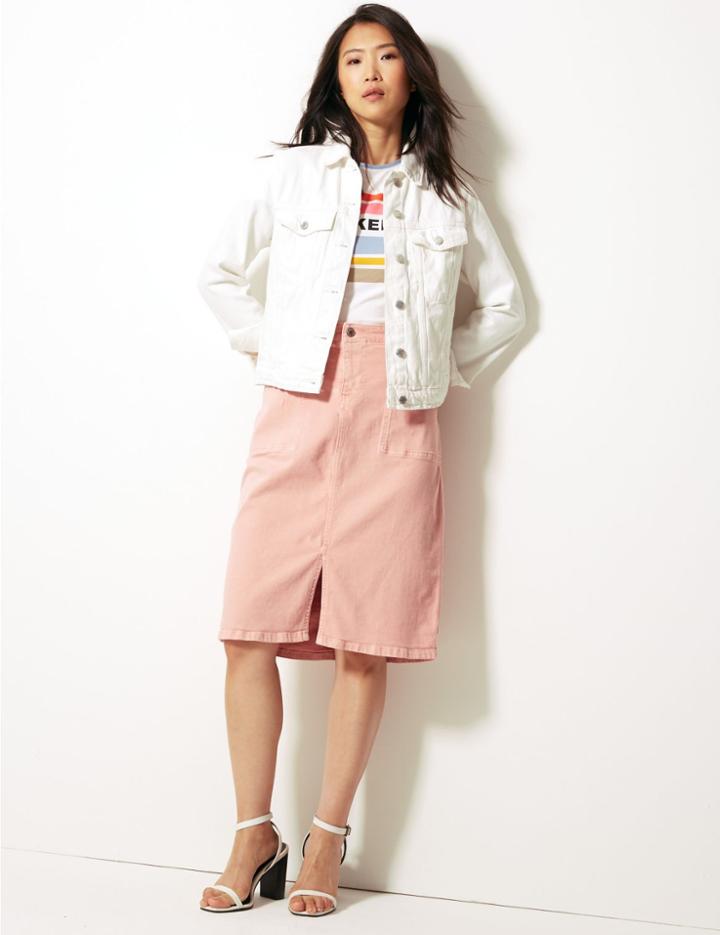 Marks & Spencer Denim Skirt Pink
