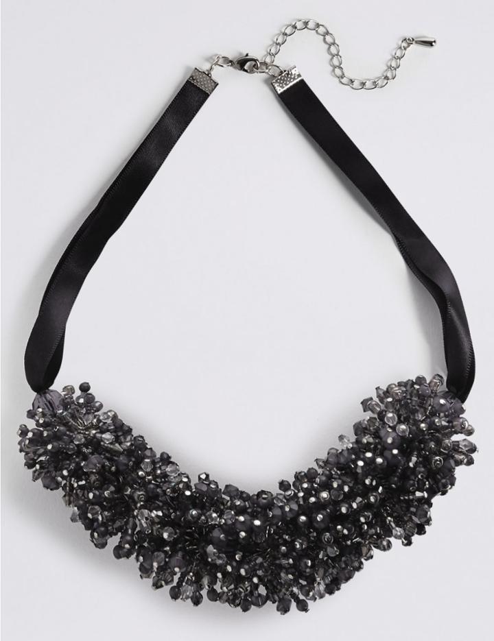 Marks & Spencer Cluster Necklace Black Mix