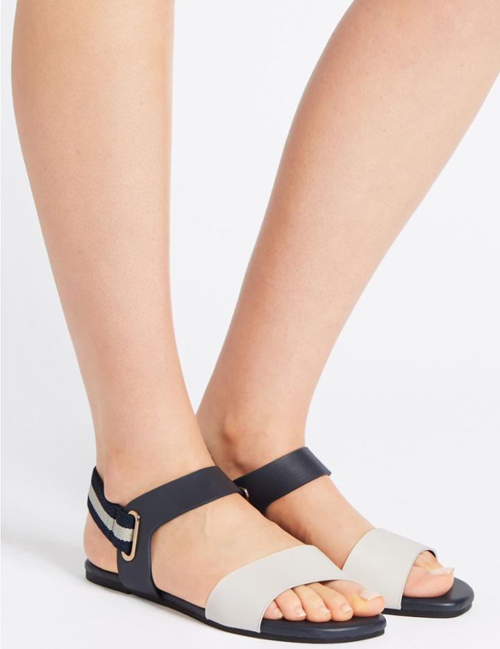 Marks & Spencer Elastic Ring Detail Sandals Navy Mix