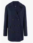 Marks & Spencer Double Breasted Peacoat Navy