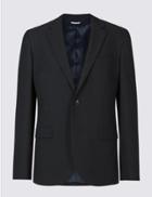 Marks & Spencer Pure Wool Textured Jacket Navy