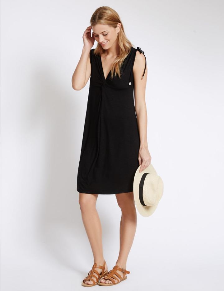Marks & Spencer Knot Front Sleeveless Beach Dress Black