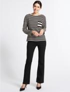 Marks & Spencer Sateen Roma Rise Bootcut Jeans Black