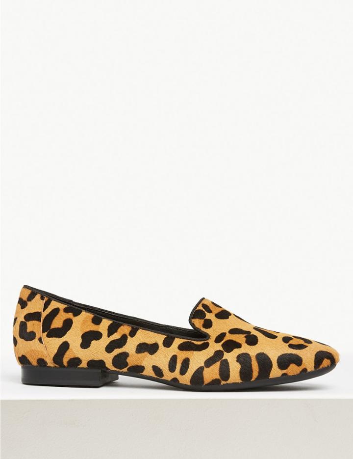 Marks & Spencer Leather Pumps Brown Mix