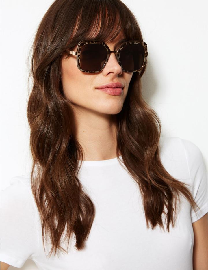 Marks & Spencer Metal Glam Square Sunglasses Grey Mix