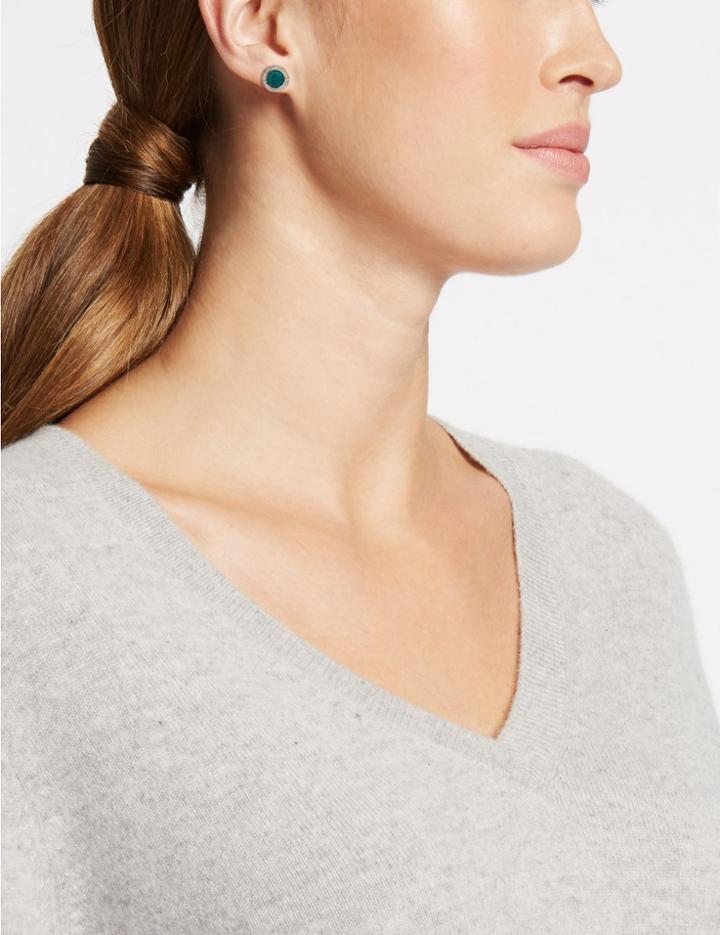 Marks & Spencer Triple Pack Gem Stud Earrings Set Multi