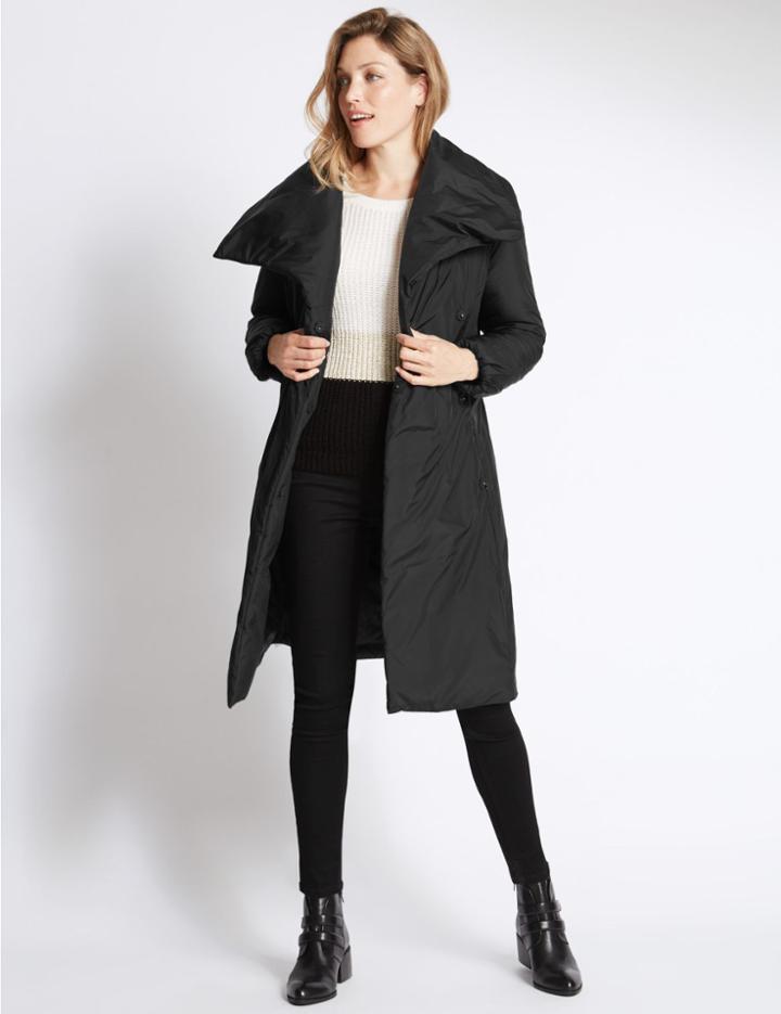 Marks & Spencer Padded & Quilted Duvet Coat Black