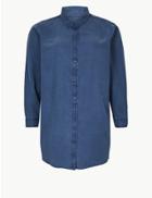 Marks & Spencer Curve Long Sleeve Shirt Chambray