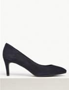 Marks & Spencer Wide Fit Suede Stiletto Heel Court Shoes Navy