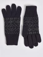 Marks & Spencer Knitted Fairisle Gloves Navy