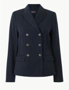 Marks & Spencer Double Breasted Blazer Navy Mix