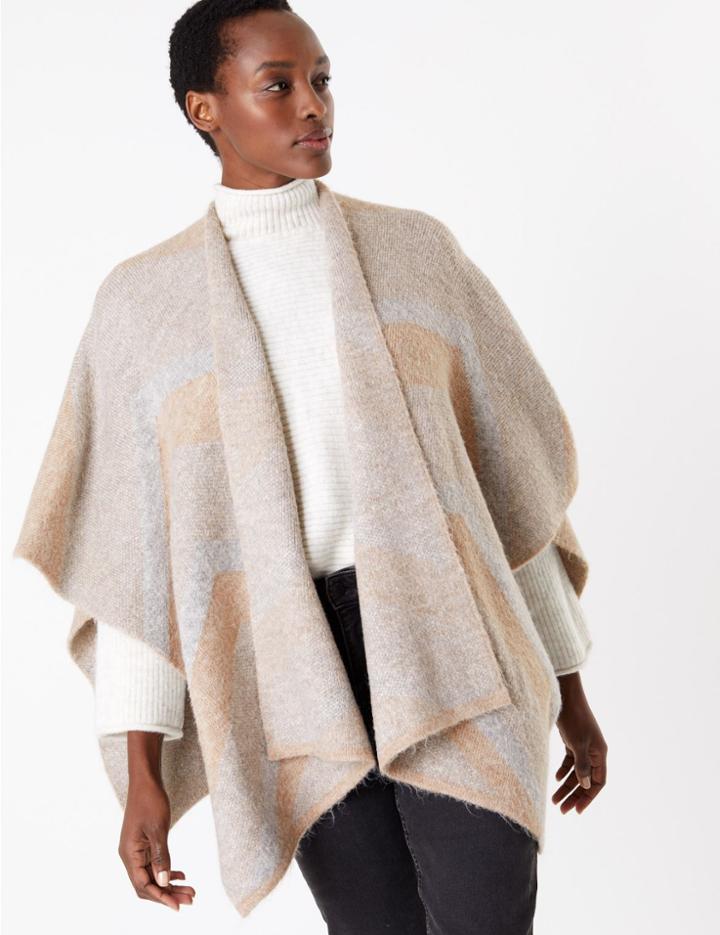Marks & Spencer Chevron Colour Block Wrap Grey