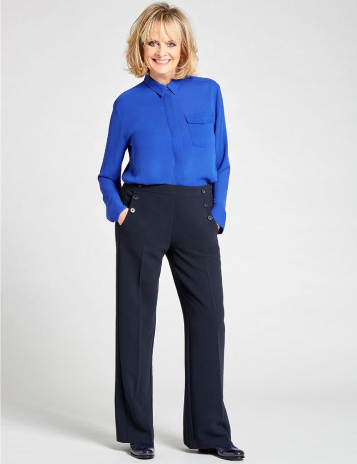 Marks & Spencer Dipped Hem Pocket Detail Long Sleeve Shirt Blue