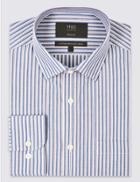 Marks & Spencer Cotton Rich Regular Fit Shirt With Pocket Blue Mix