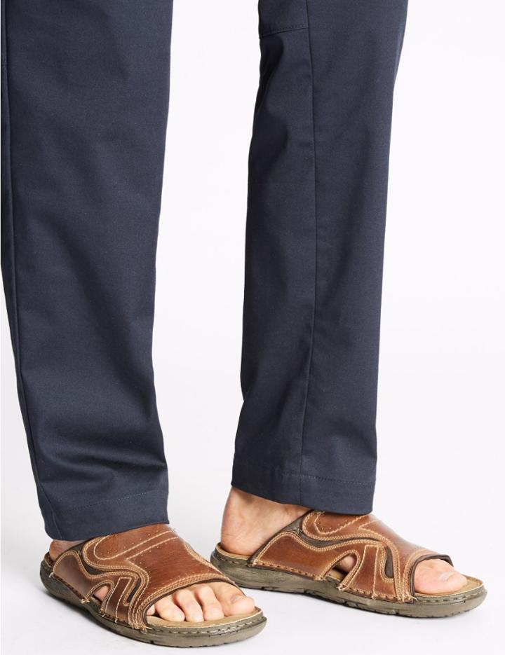 Marks & Spencer Leather Mule Slip-on Sandals Brown