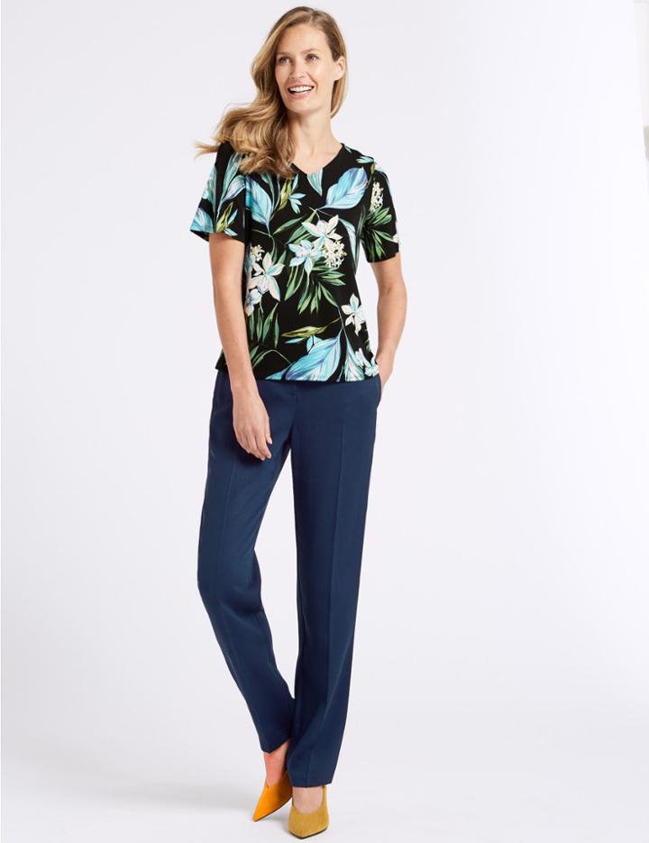 Marks & Spencer Straight Leg Trousers Blue
