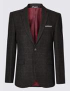 Marks & Spencer Brown Wool Rich Tailored Fit Jacket Brown