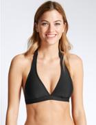 Marks & Spencer Halterneck Triangle Bikini Top Black