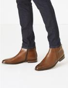 Marks & Spencer Saffiano Leather Jodhpur Boots Tan