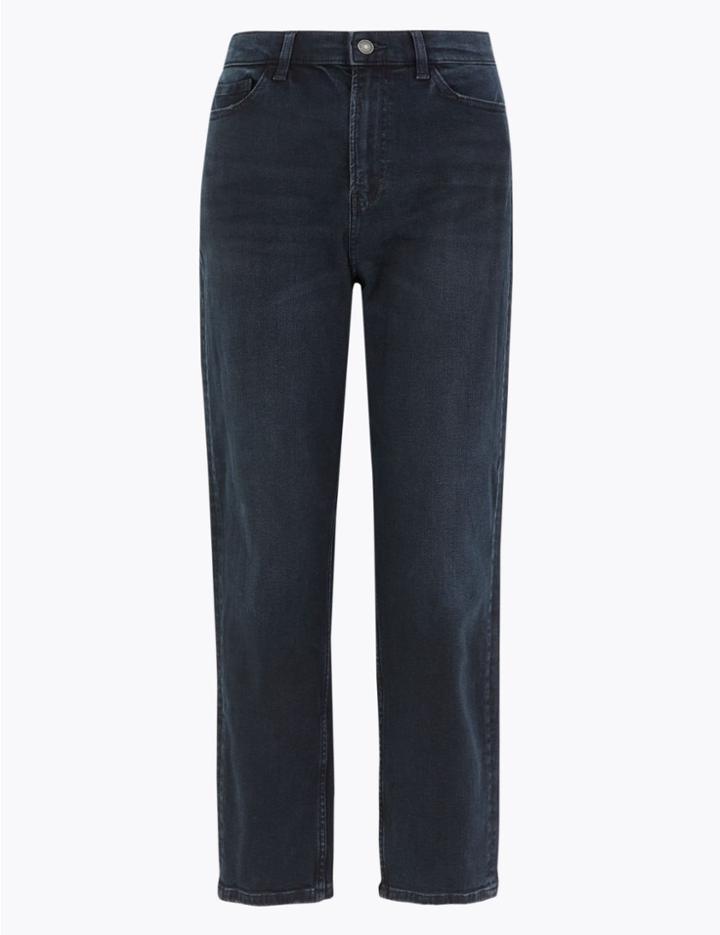 Marks & Spencer High Waist Ankle Grazer Jeans Blue/black