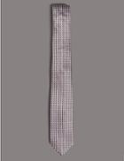 Marks & Spencer Pure Silk Geometric Tie Pale Pink Mix