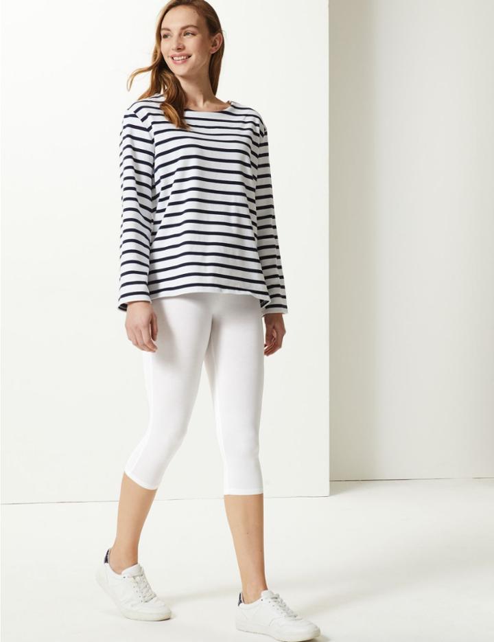 Marks & Spencer High Waist Cropped Leggings Soft White