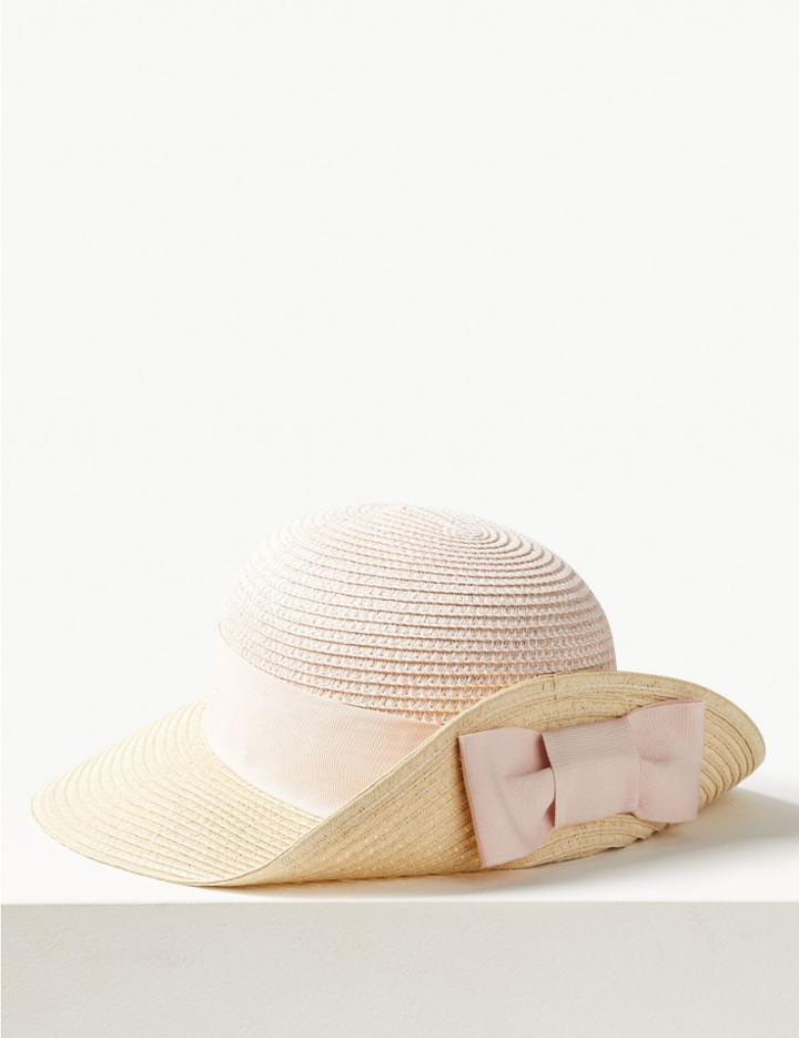Marks & Spencer Colour Block Up Brim Sun Hat Pink Mix