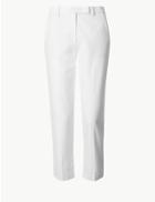 Marks & Spencer Petite Slim Leg Trousers Winter White