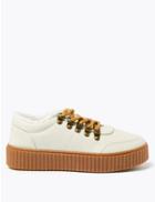 Marks & Spencer Lace Up Fastening Flatform Trainers Stone