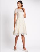 Marks & Spencer Cotton Blend Lace Swing Dress Ivory