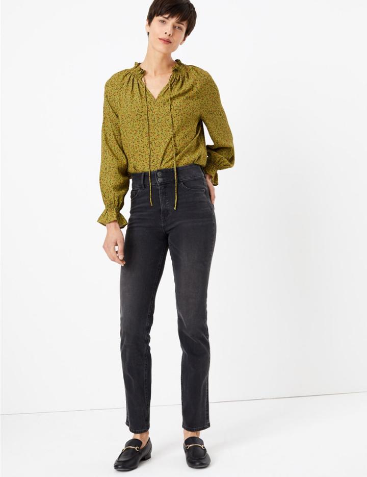 Marks & Spencer Magic Sculpt High Waist Straight Fit Jeans Grey