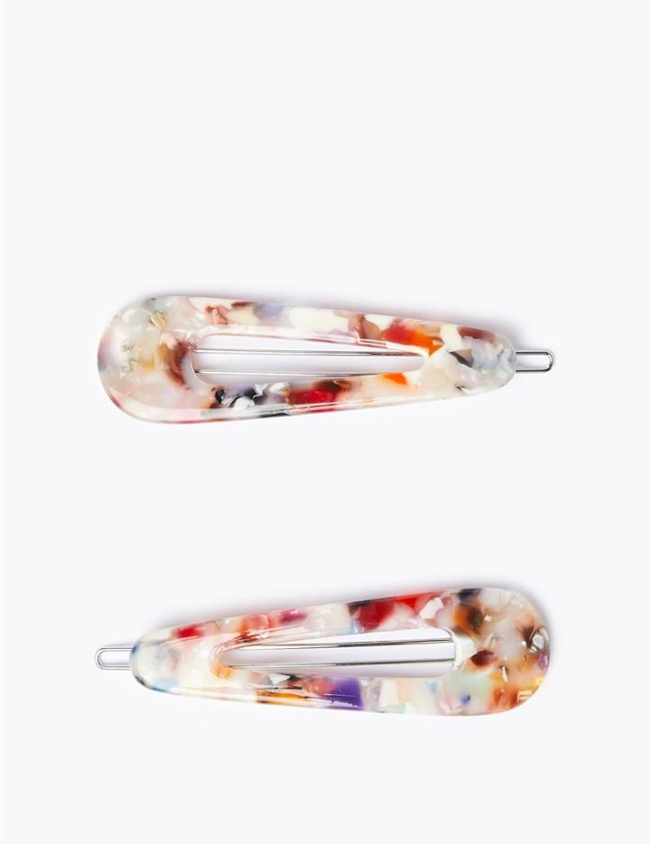 Marks & Spencer 2 Pack Tortoiseshell Print Hair Clips Multi