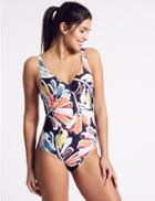 Marks & Spencer Secret Slimming&trade; Underwired Printed Swimsuit Navy Mix