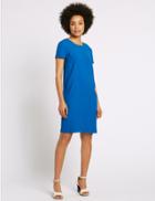 Marks & Spencer Raglan Short Sleeve Tunic Dress Dark Blue