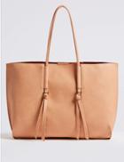 Marks & Spencer Faux Leather Shopper Bag Soft Peach