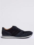 Marks & Spencer Suede Lace-up Casual Trainers Navy