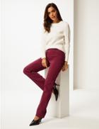 Marks & Spencer Roma Rise Straight Leg Jeans Dark Burgundy
