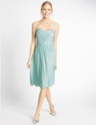 Marks & Spencer Floral Lace Gathered Hem Skater Midi Dress Duck Egg