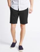 Marks & Spencer Linen Rich Shorts With Pocket Black