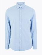 Marks & Spencer Slim Fit Oxford Shirt With Stretch Light Blue