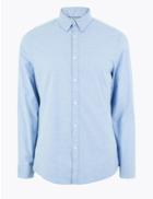 Marks & Spencer Slim Fit Oxford Shirt With Stretch Light Blue