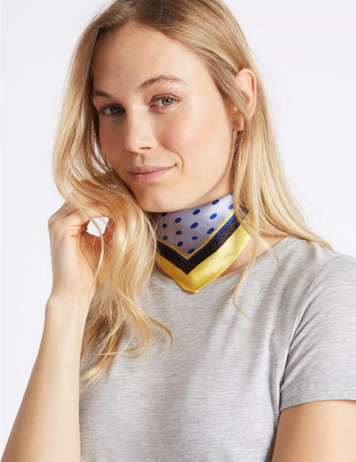 Marks & Spencer Spotted Scarf Blue Mix