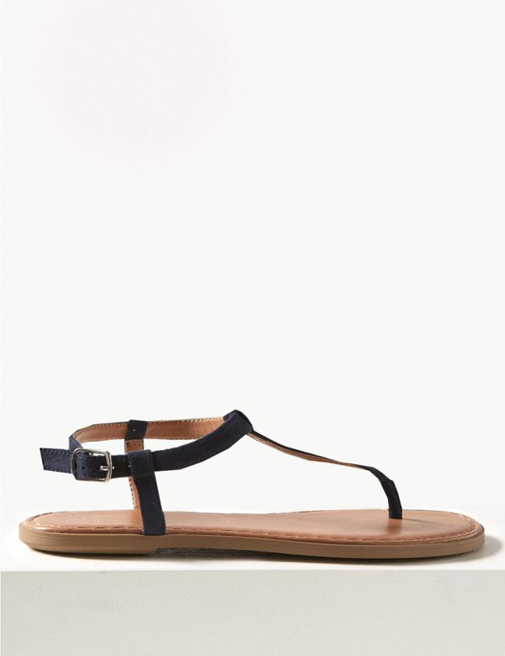Marks & Spencer Open Toe T-bar Sandals Navy