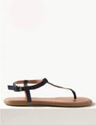 Marks & Spencer Open Toe T-bar Sandals Navy