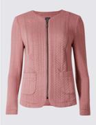 Marks & Spencer Textured Bomber Jacket Pink