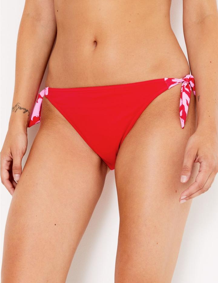 Marks & Spencer Animal Tie Side Bikini Bottoms Red