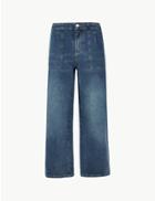 Marks & Spencer High Waist Wide Leg Cropped Jeans Medium Indigo